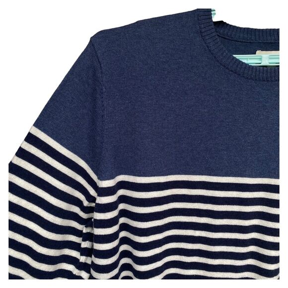 SONOMA Nautical Navy White striped Cotton Lightweight Sweater Size XXL 2XL nwt - Picture 6 of 9